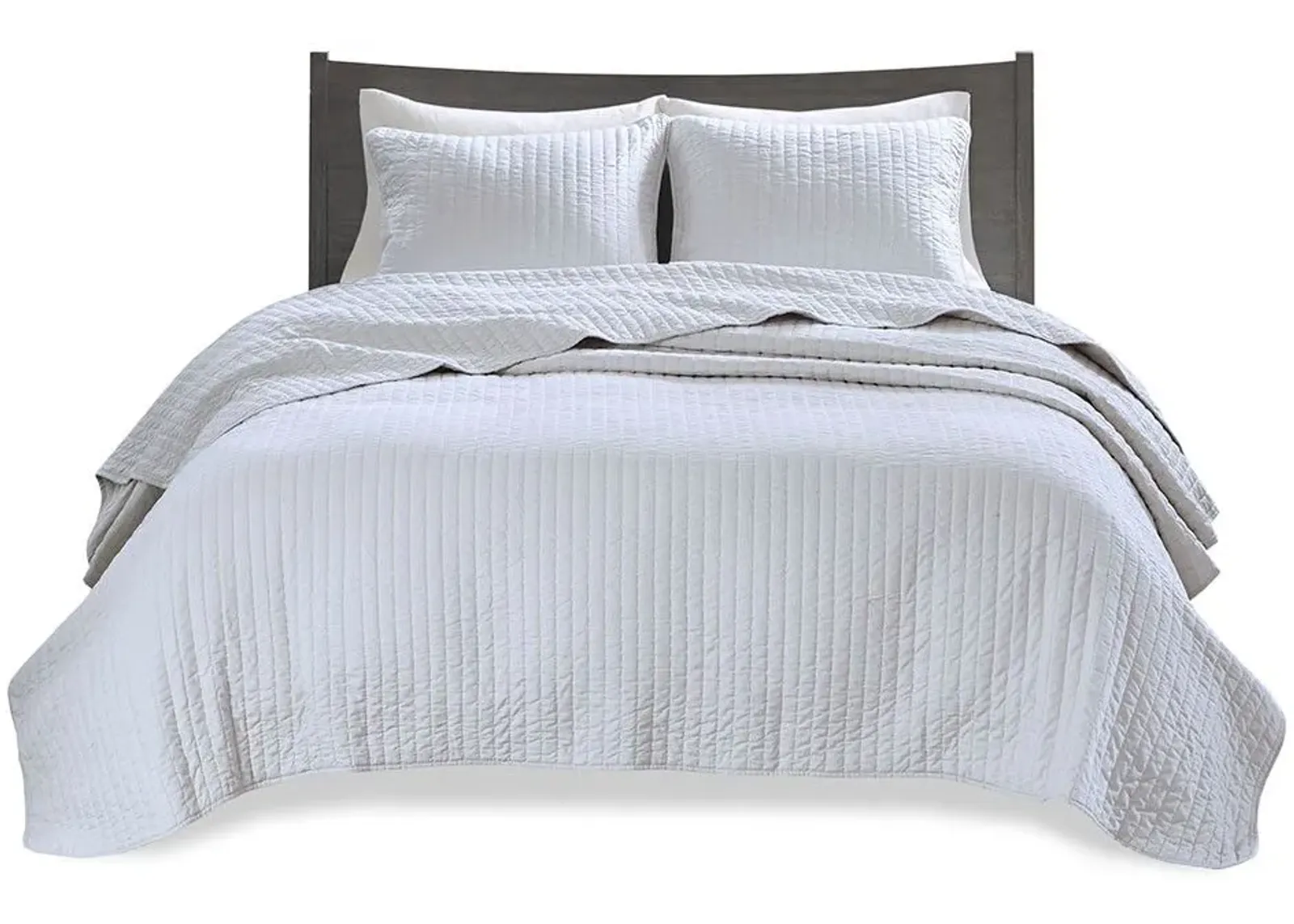 Olliix by Madison Park White Twin/Twin XL Keaton Reversible Coverlet Set