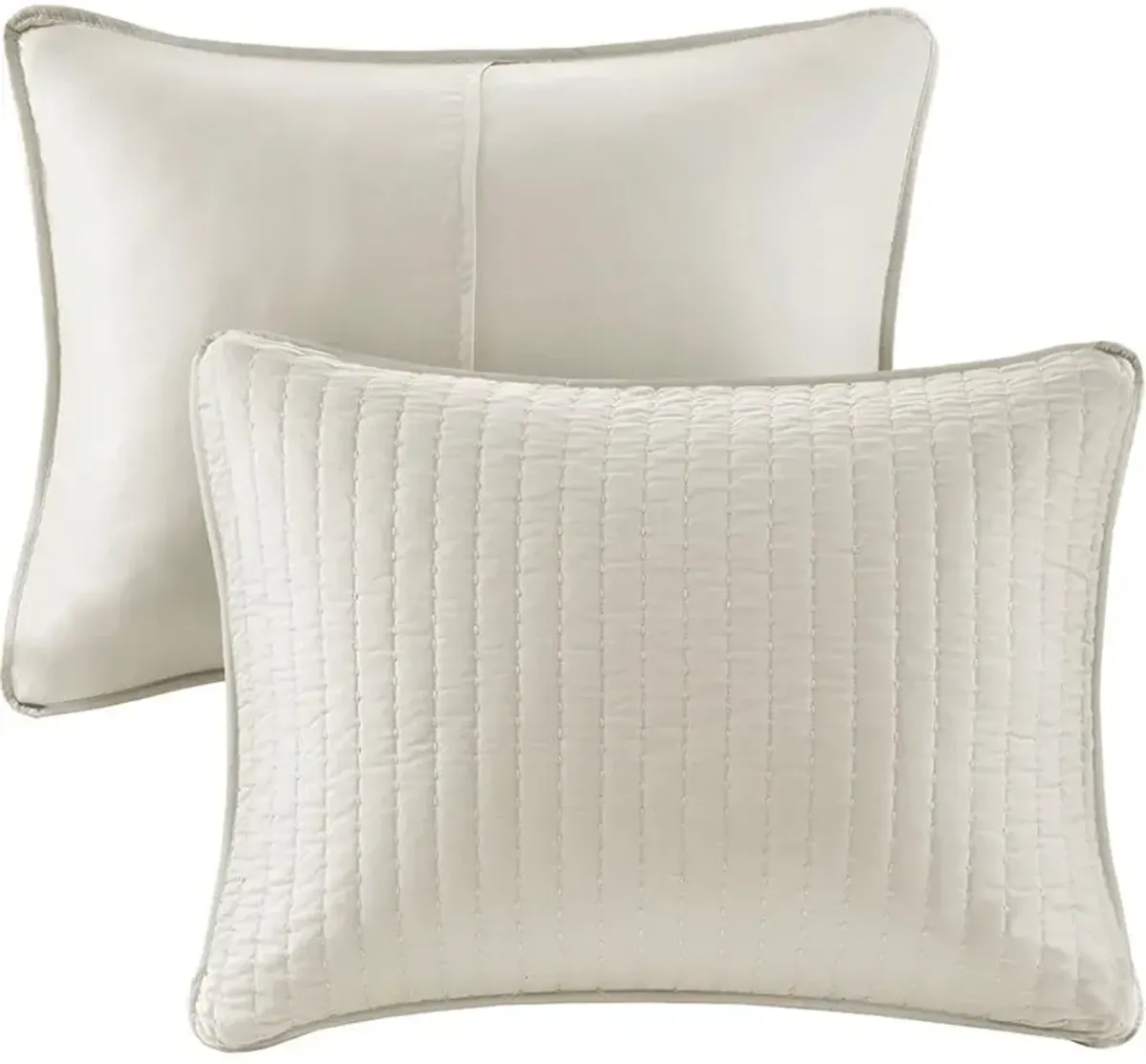 Olliix by Madison Park Cream Twin/Twin XL Keaton Reversible Coverlet Set