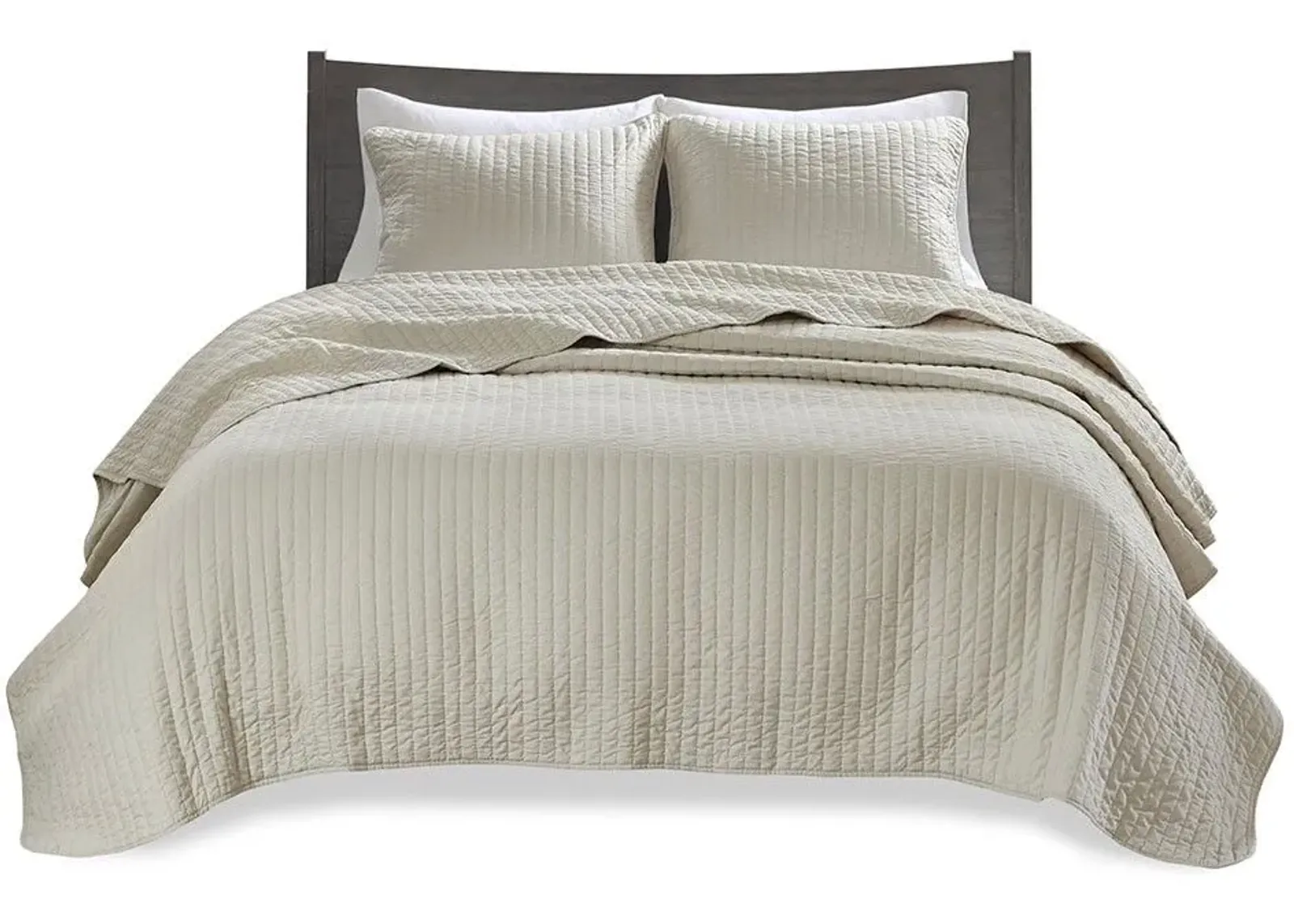 Olliix by Madison Park Cream Full/Queen Keaton Reversible Coverlet Set