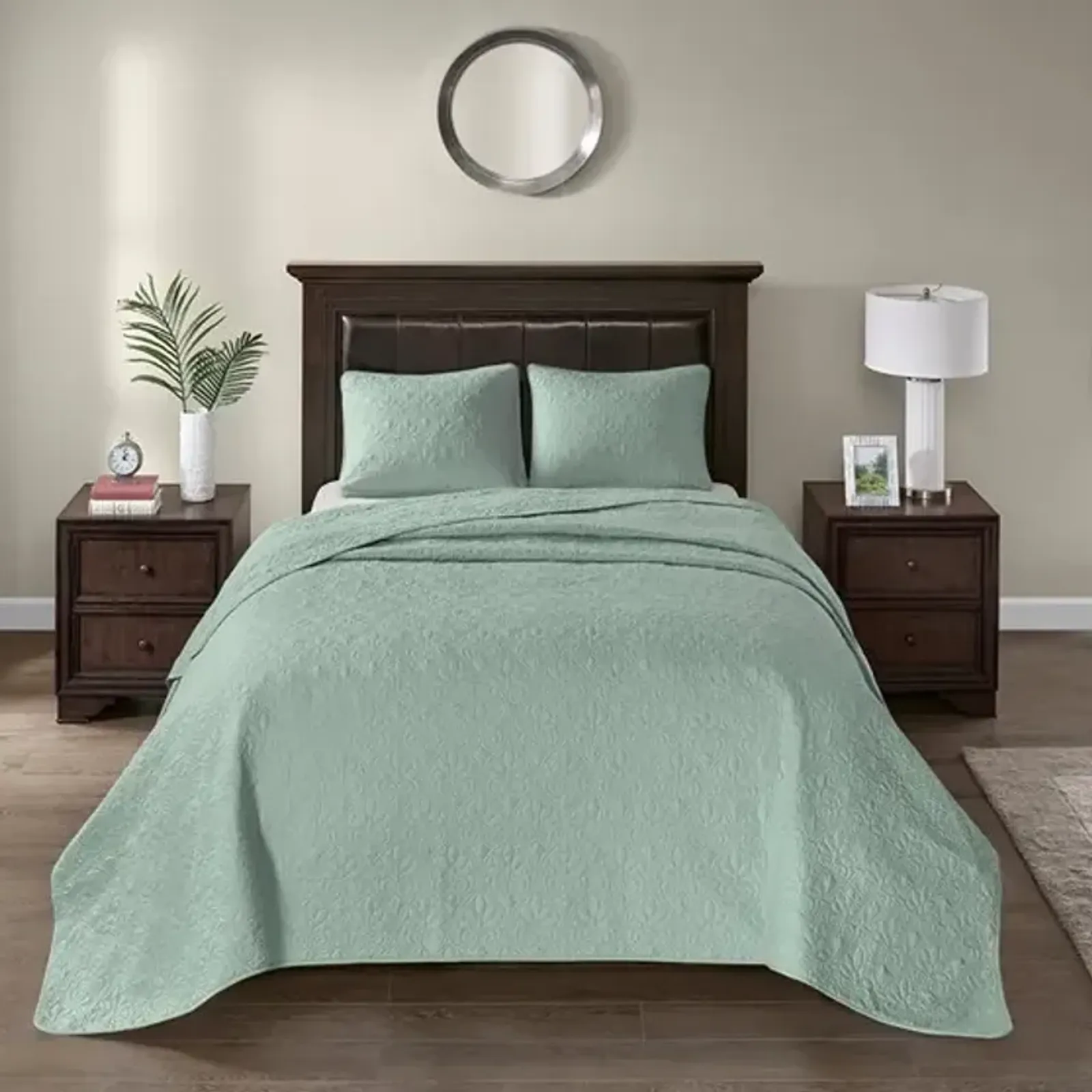 Olliix by Madison Park Quebec Seafoam Twin Reversible Bedspread Set