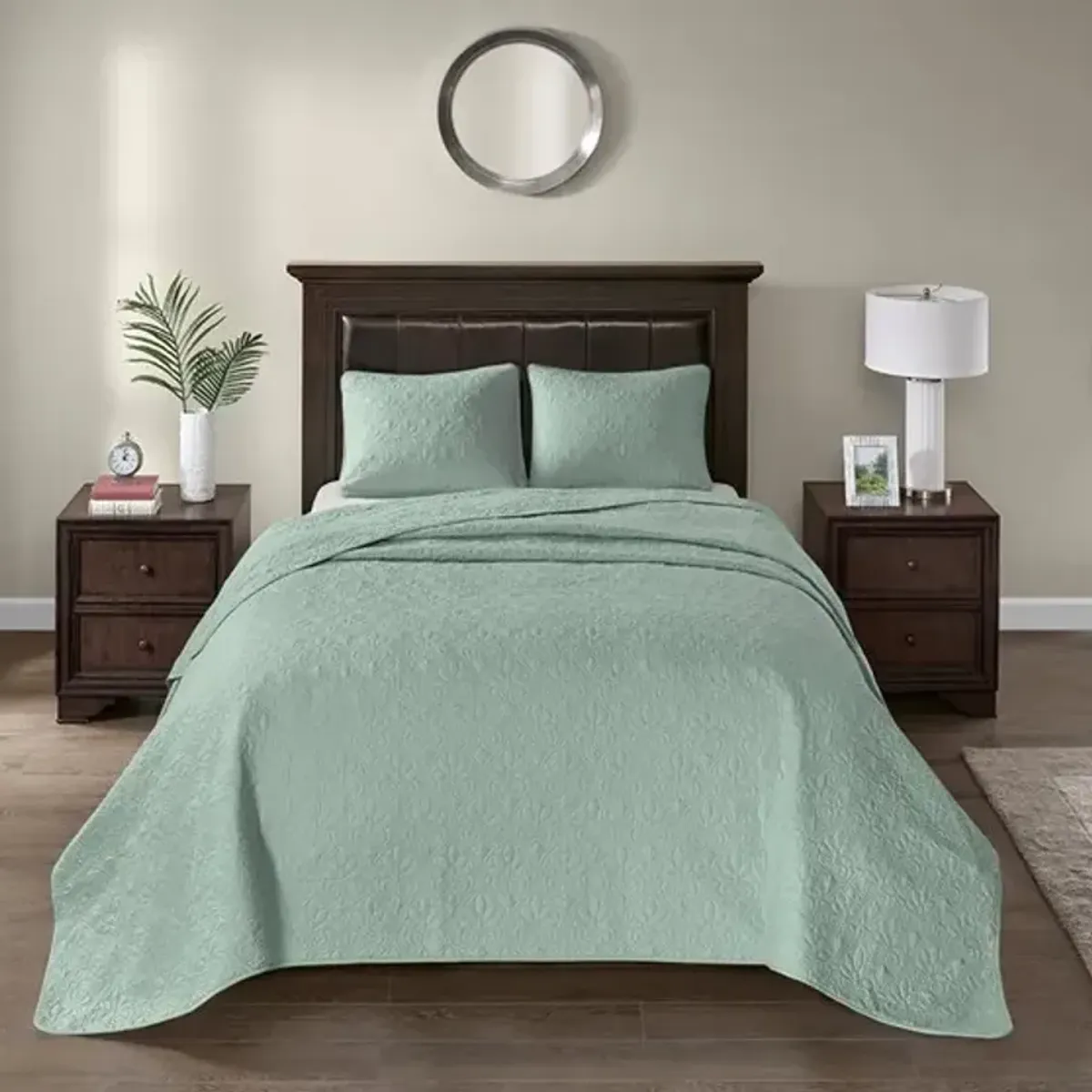 Olliix by Madison Park Quebec Seafoam Full Reversible Bedspread Set