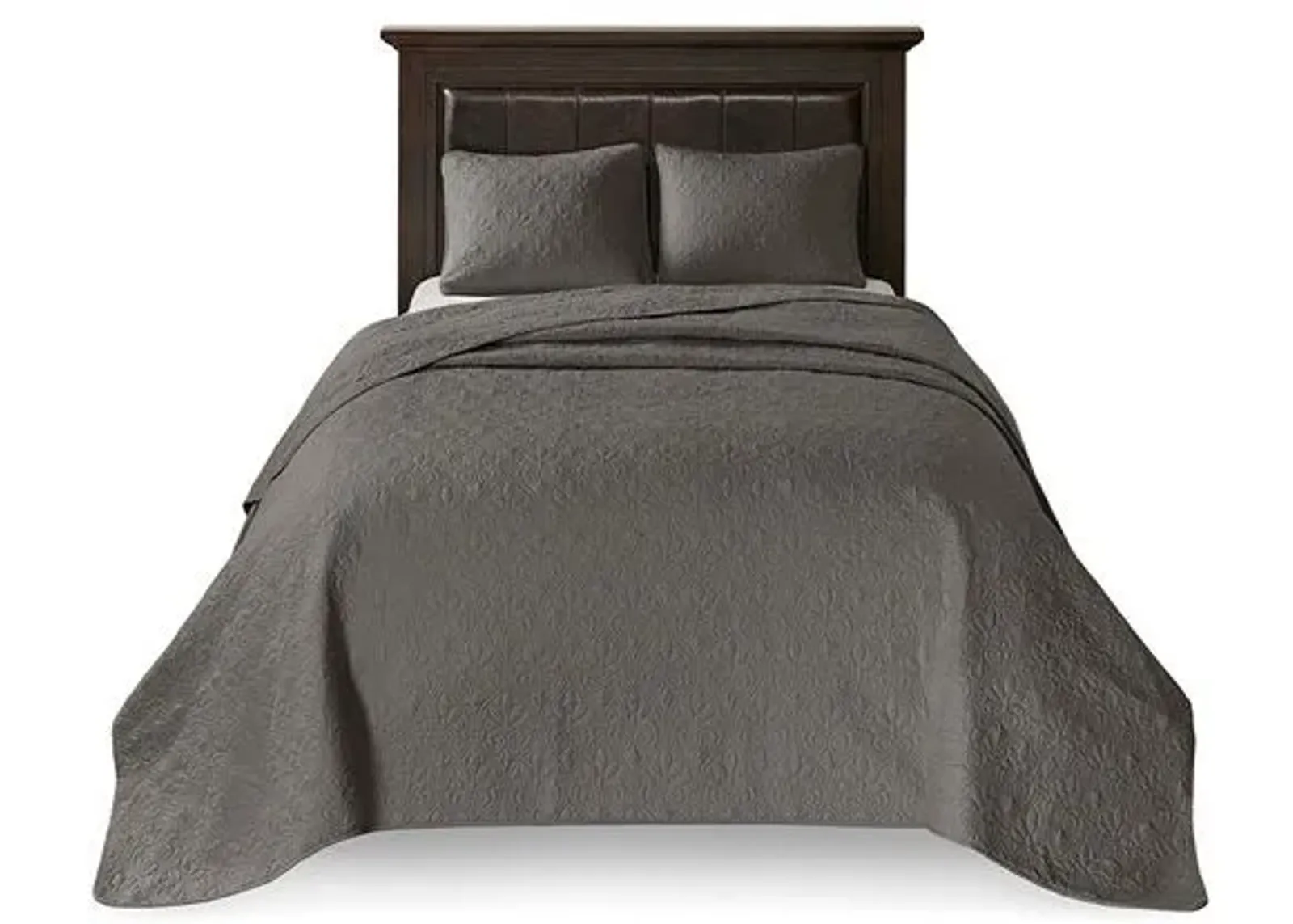 Olliix by Madison Park Quebec Dark Grey Full Reversible Bedspread Set