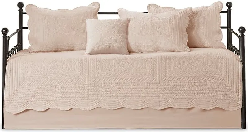 Olliix by Madison Park 6 Piece Blush Tuscany Reversible Scalloped Edge Daybed Cover Set