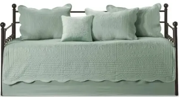 Olliix by Madison Park Tuscany 6-Piece Seafoam Reversible Scalloped Edge Daybed Cover Set