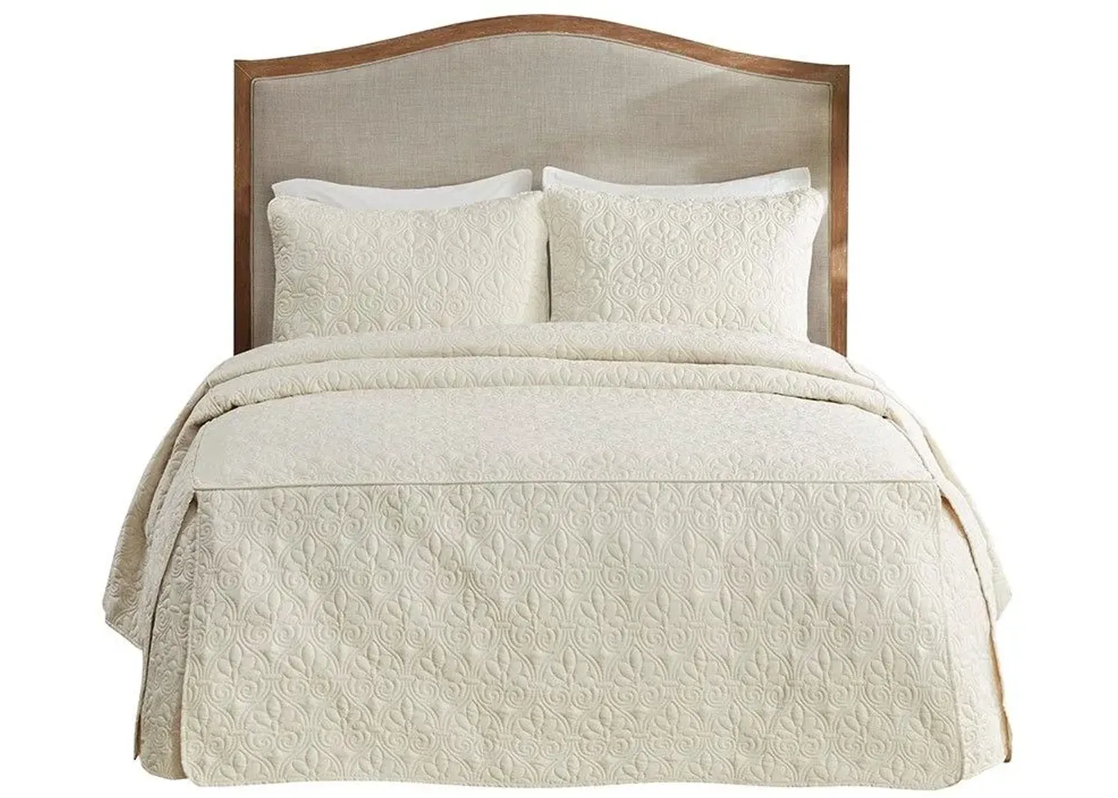 Olliix by Madison Park 3 Piece Cream King Quebec Fitted Bedspread Set