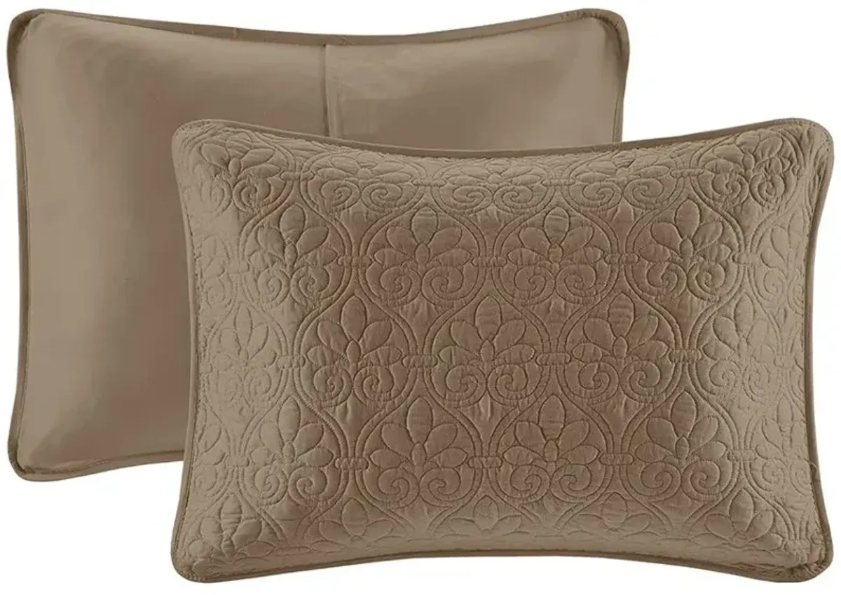 Olliix by Madison Park Mocha Queen Quebec Reversible Bedspread Set