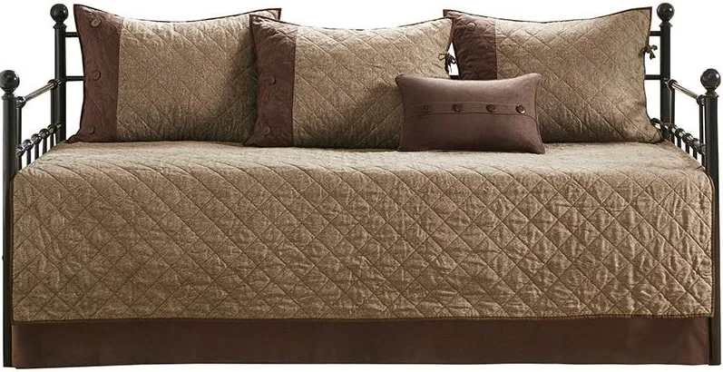 Olliix by Madison Park 6 Piece Brown Boone Reversible Daybed Cover Set