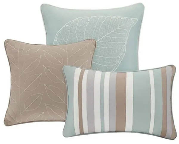 Olliix by Madison Park Blue King/California King Caelie 6 Piece Reversible Coverlet Set