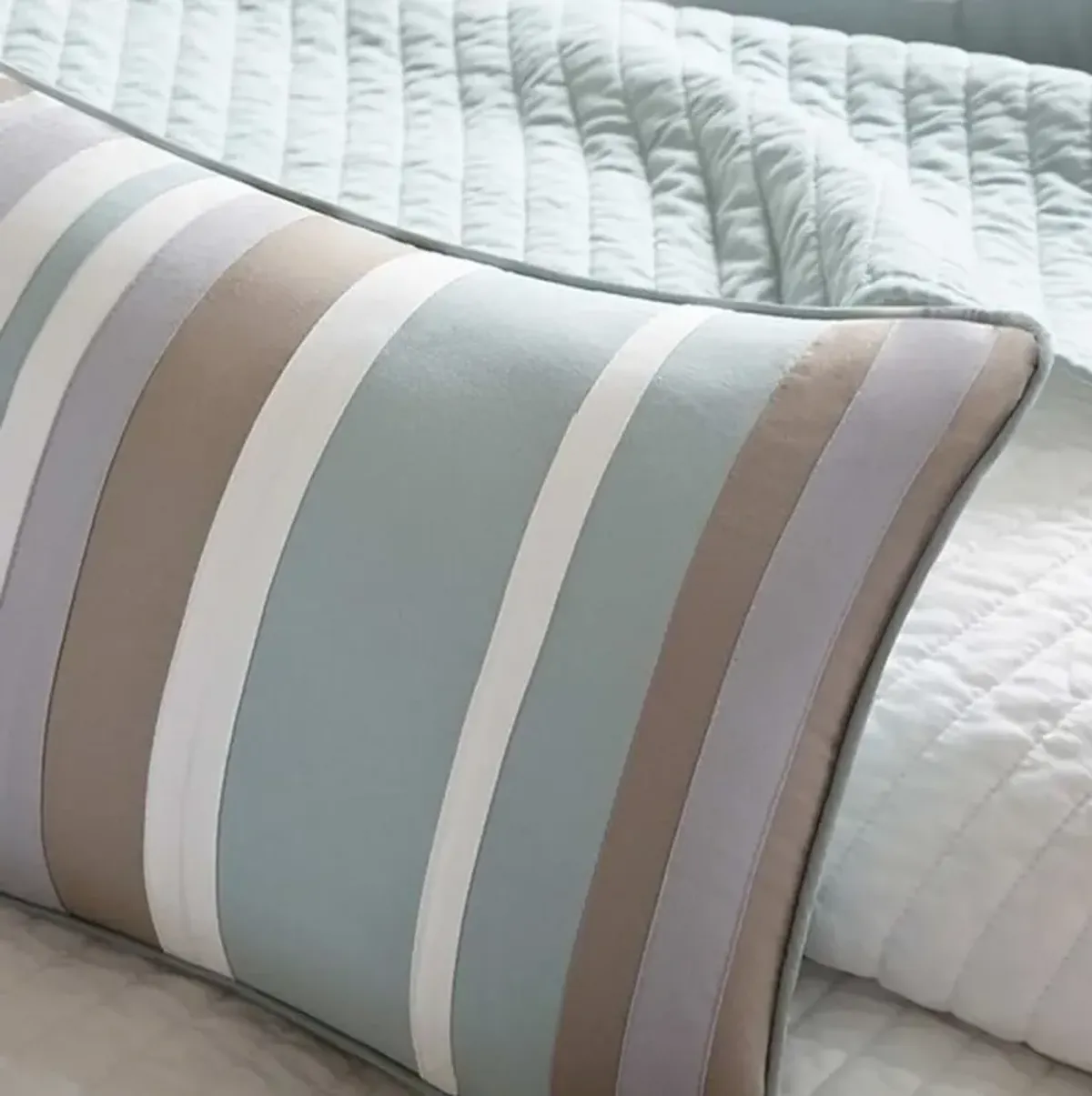 Olliix by Madison Park Blue King/California King Caelie 6 Piece Reversible Coverlet Set