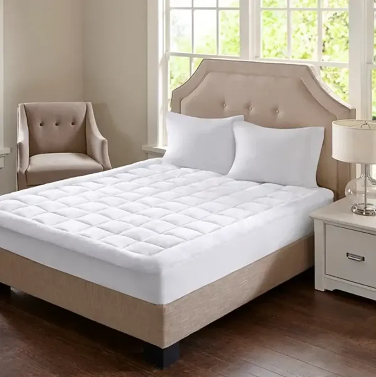 Olliix by Madison Park White Overfilled Plush Waterproof Twin XL Cloud Soft Mattress Pad