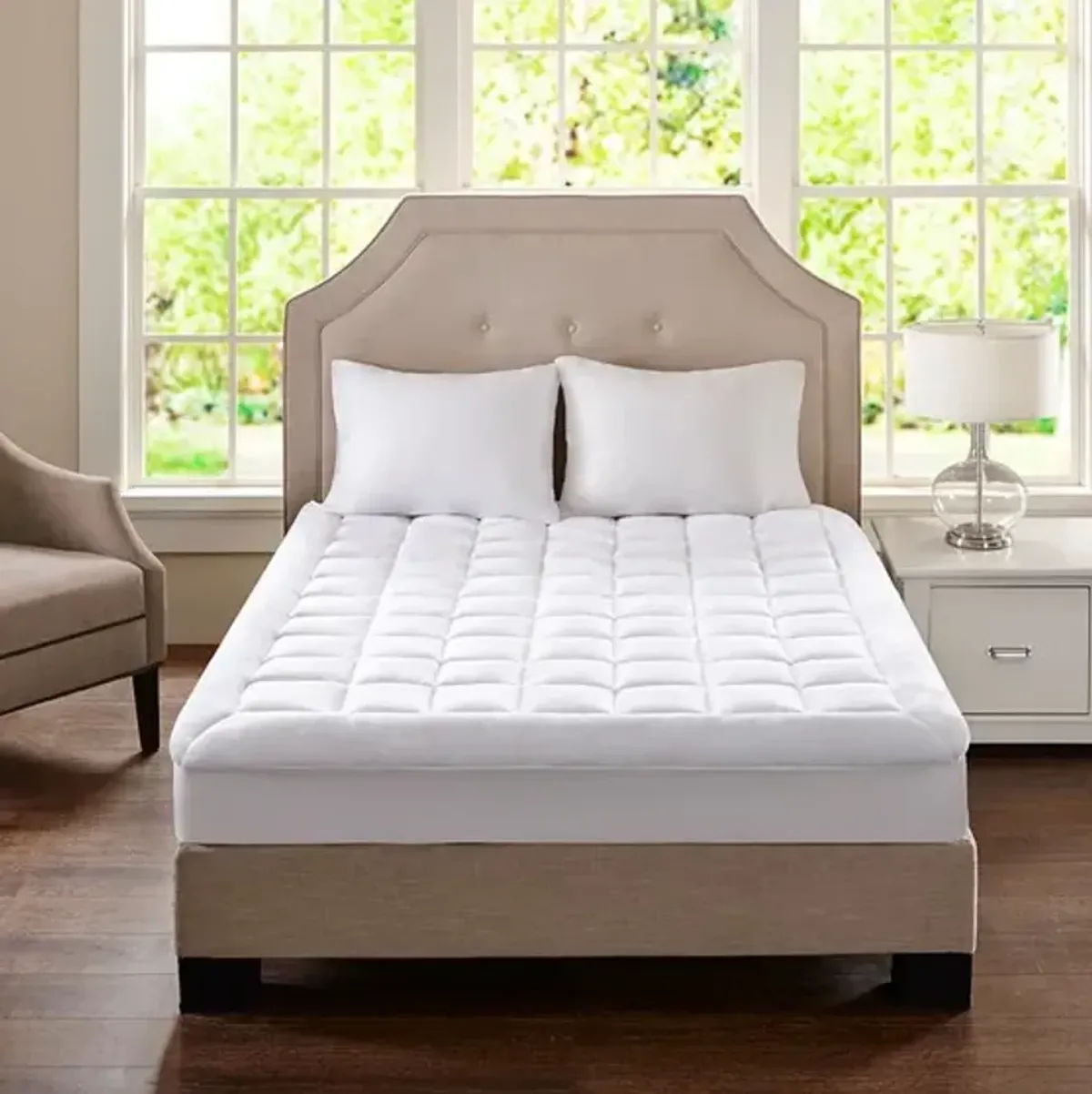 Olliix by Madison Park White Overfilled Plush Waterproof Twin XL Cloud Soft Mattress Pad