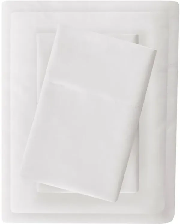 Olliix by Madison Park White Twin 3M Microcell All Season Moisture Wicking Lightweight Sheet Set