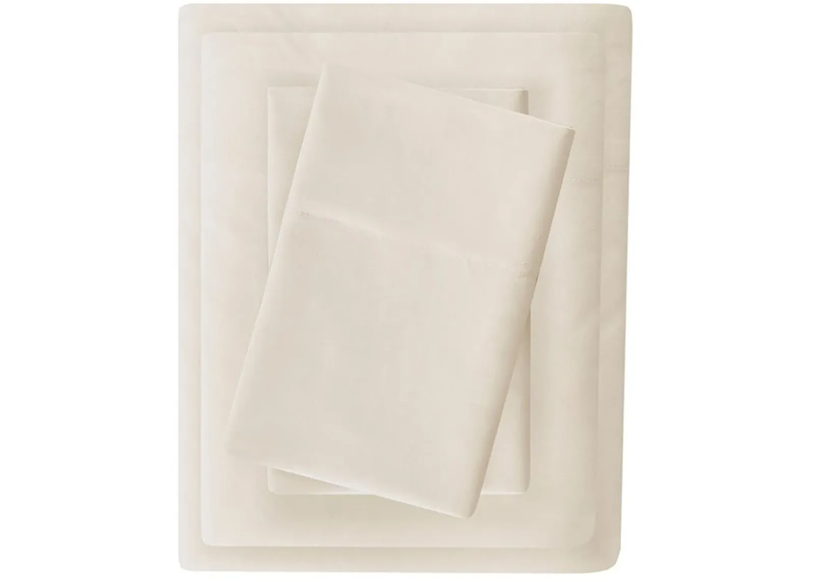 Olliix by Madison Park Ivory Twin 3M Microcell All Season Moisture Wicking Lightweight Sheet Set