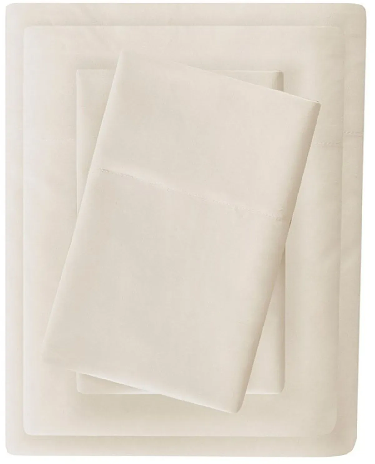 Olliix by Madison Park Ivory Twin 3M Microcell All Season Moisture Wicking Lightweight Sheet Set