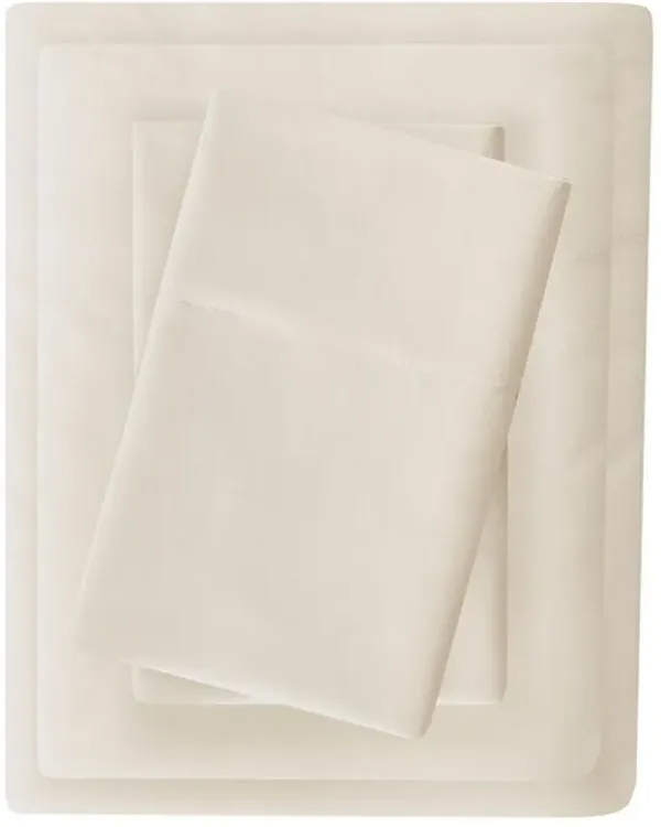 Olliix by Madison Park Ivory King 3M Microcell All Season Moisture Wicking Lightweight Sheet Set