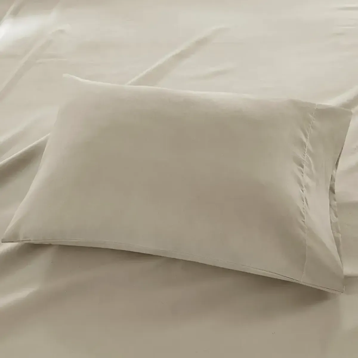 Olliix by Madison Park Khaki Twin 3M Microcell All Season Moisture Wicking Lightweight Sheet Set