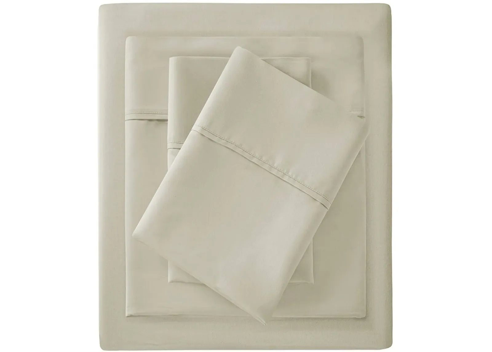 Olliix by Madison Park Ivory Queen 1500 Thread Count Cotton Rich Sheet Set