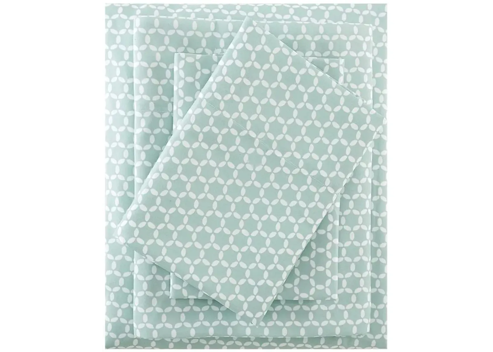 Olliix by Madison Park Aqua Twin 3M Microcell Print Sheet Set