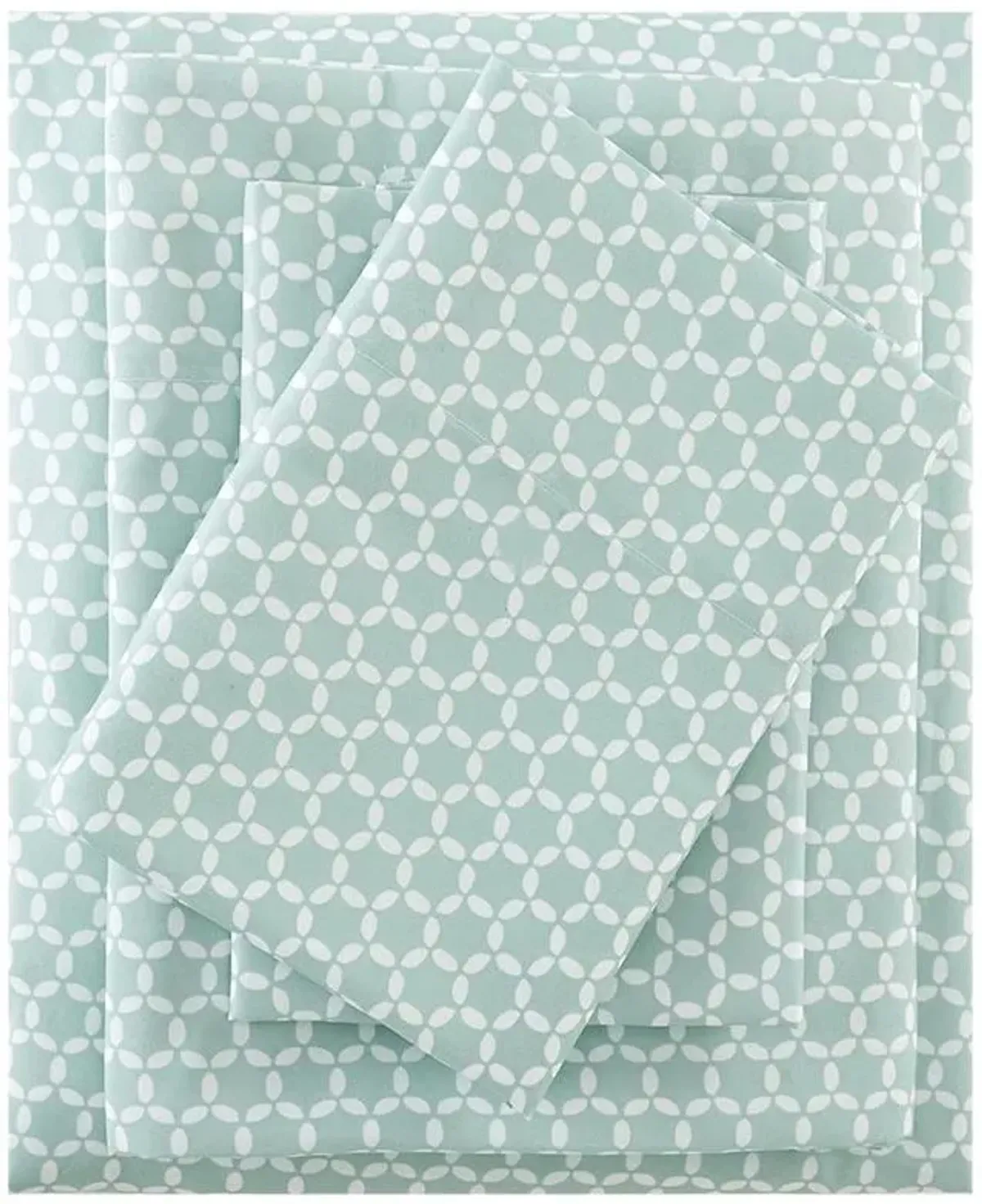 Olliix by Madison Park Aqua Twin 3M Microcell Print Sheet Set