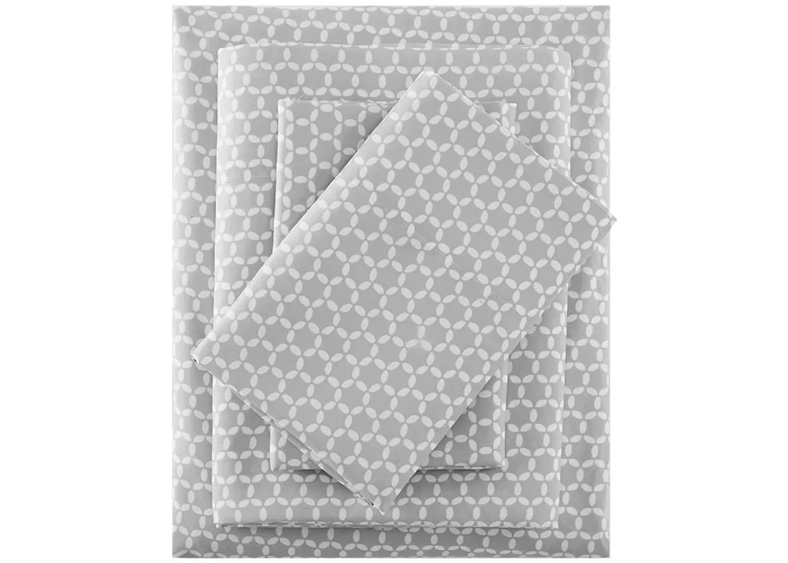 Olliix by Madison Park Grey Full 3M Microcell Print Sheet Set