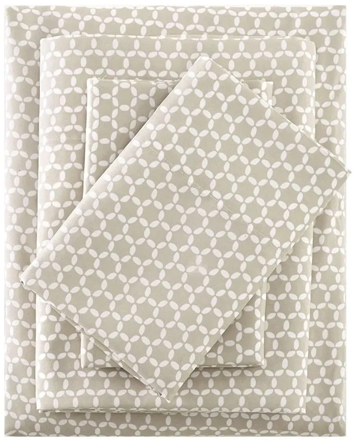 Olliix by Madison Park Tan Twin 3M Microcell Print Sheet Set