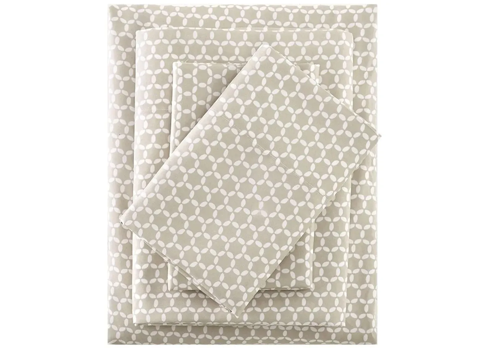 Olliix by Madison Park Tan Queen 3M Microcell Print Sheet Set