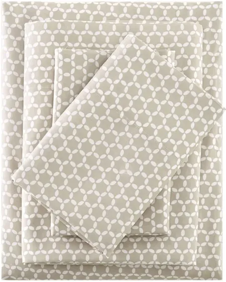 Olliix by Madison Park Tan Queen 3M Microcell Print Sheet Set