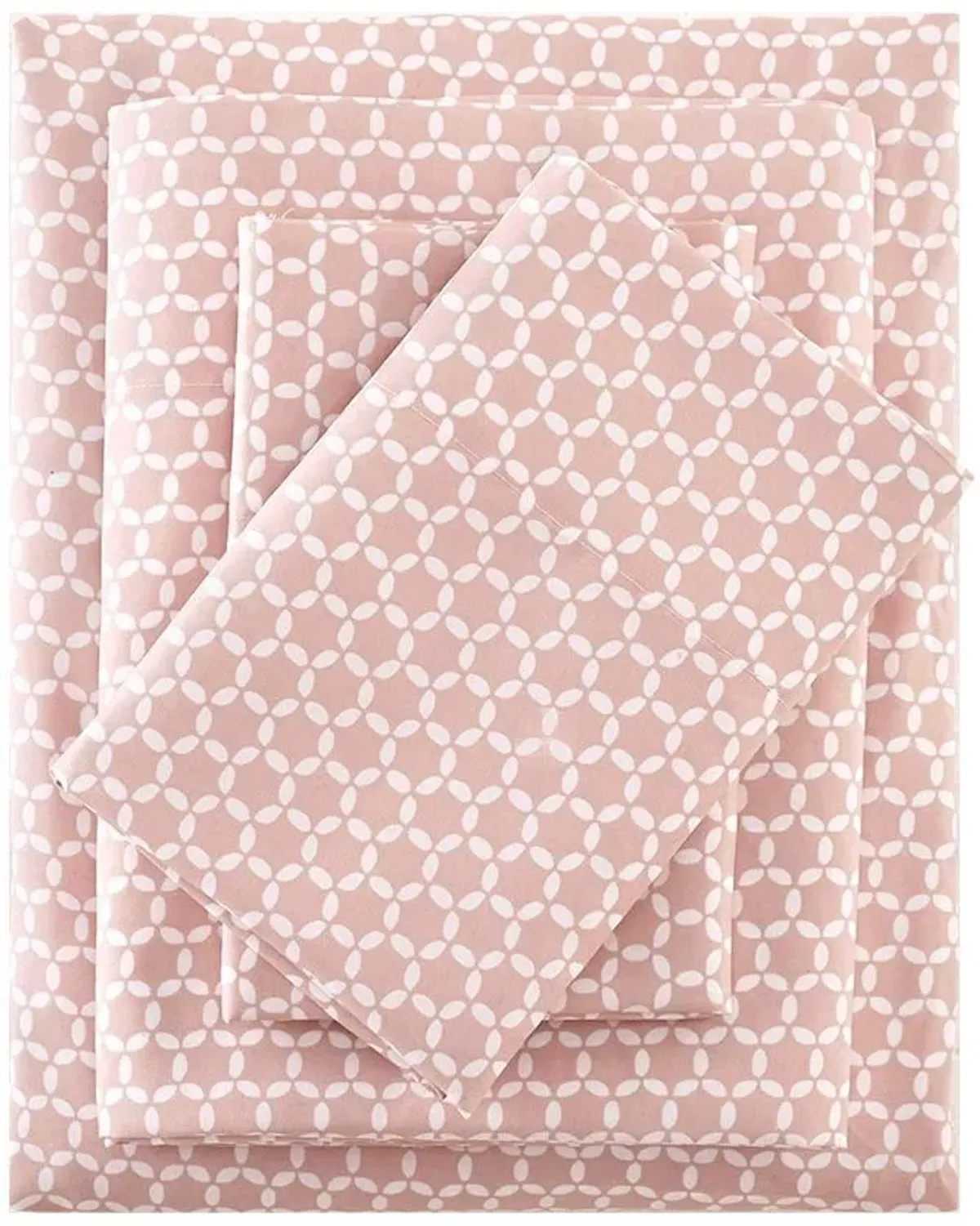 Olliix by Madison Park Blush Twin 3M Microcell Print Sheet Set