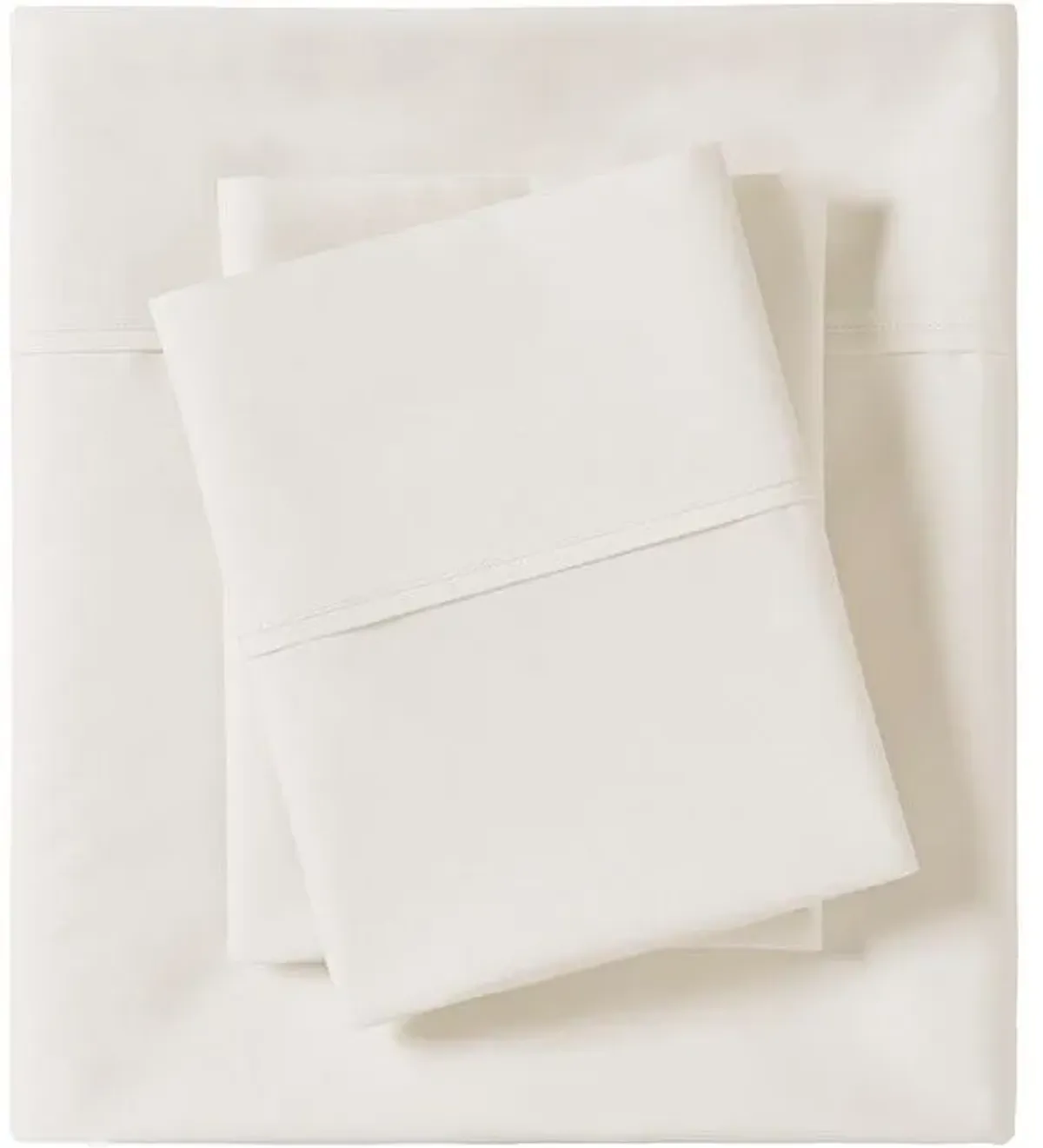 Olliix by Madison Park Ivory Twin Peached Percale Cotton Sheet Set