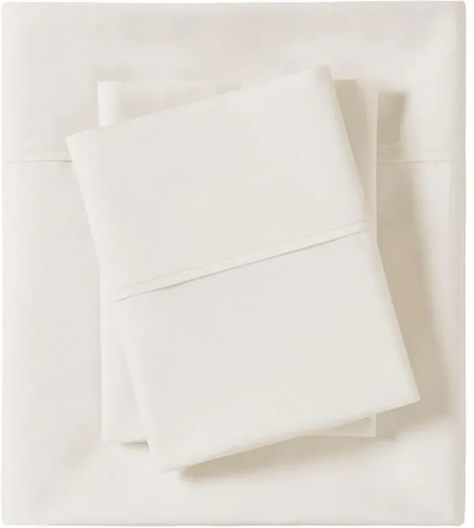 Olliix by Madison Park Ivory Queen Peached Percale Cotton Sheet Set