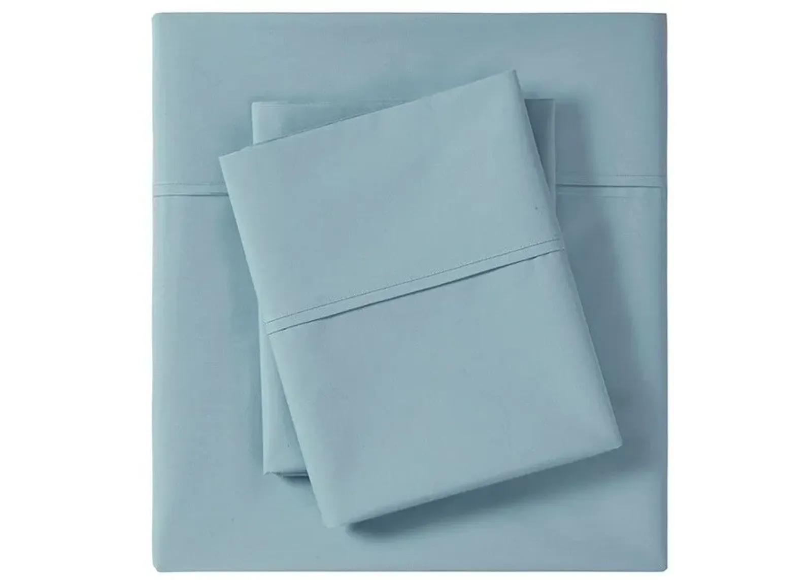 Olliix by Madison Park Teal Twin Peached Percale Cotton Sheet Set