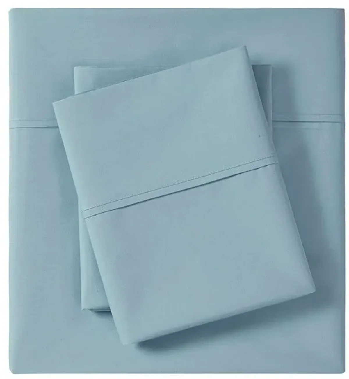 Olliix by Madison Park Teal Twin Peached Percale Cotton Sheet Set