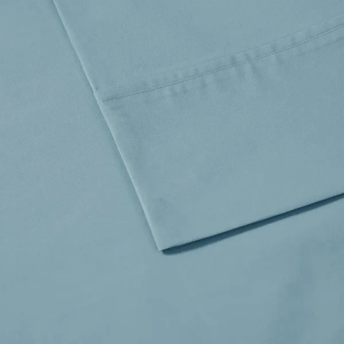 Olliix by Madison Park Teal King Peached Percale Cotton Sheet Set