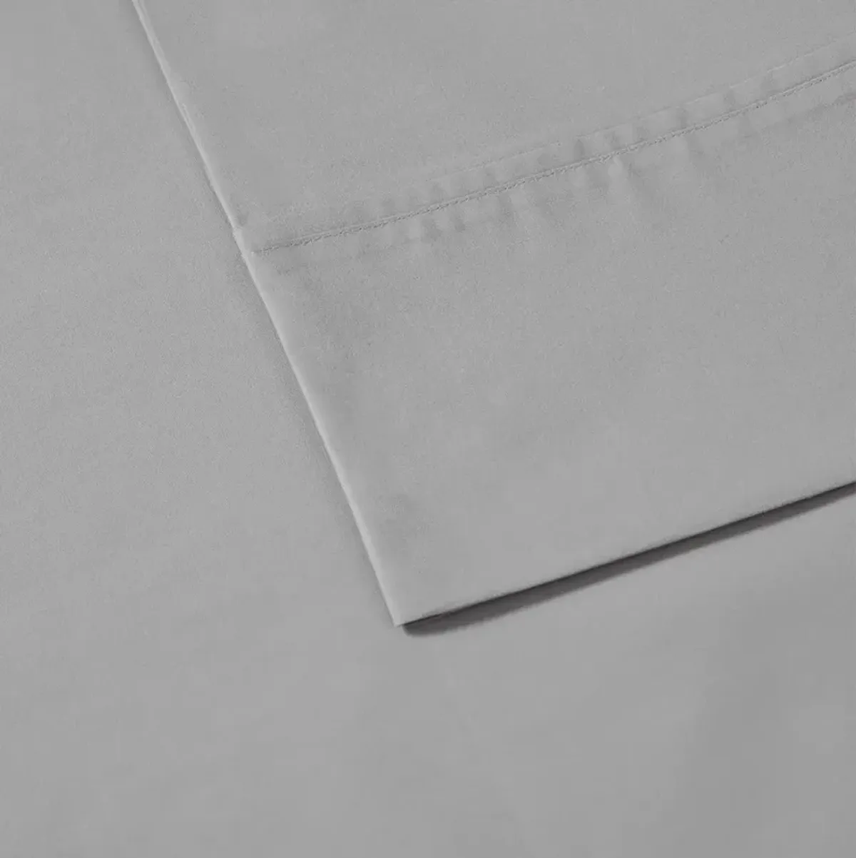 Olliix by Madison Park Grey Twin Peached Percale Cotton Sheet Set