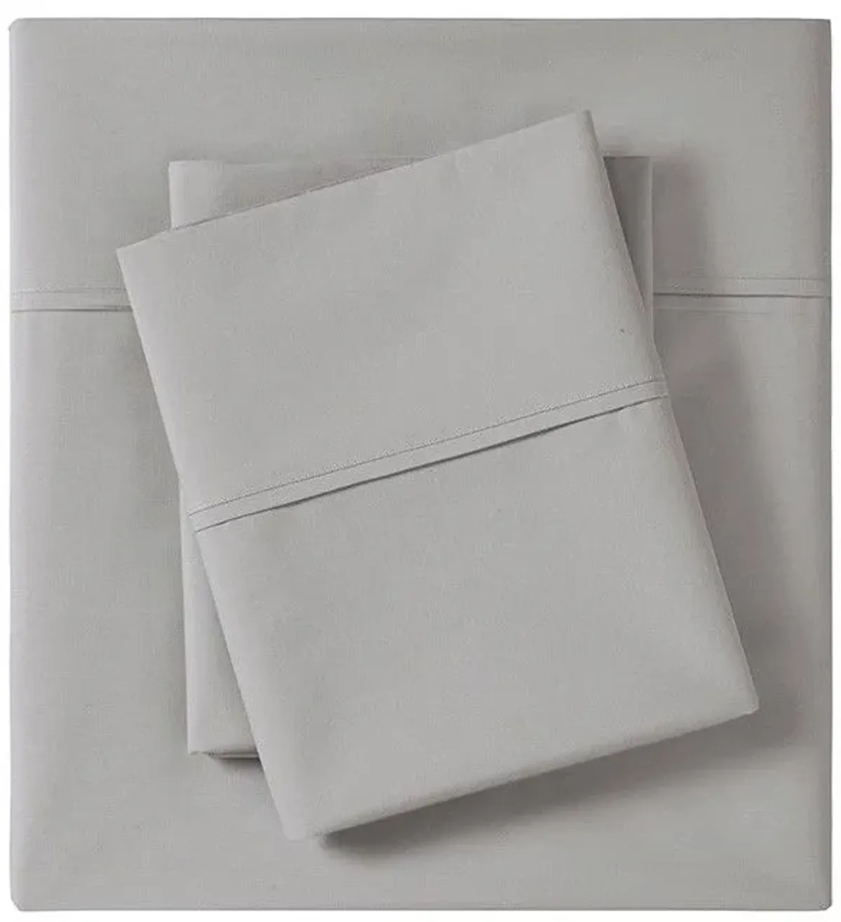 Olliix by Madison Park Grey Twin Peached Percale Cotton Sheet Set