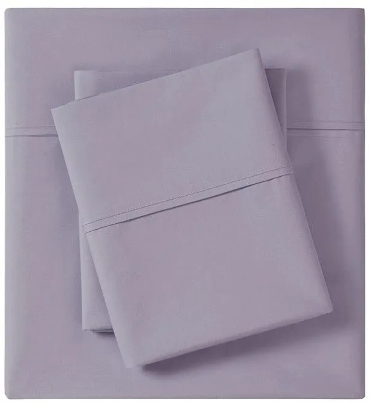 Olliix by Madison Park Purple Twin Peached Percale Cotton Sheet Set