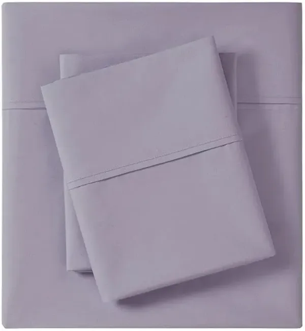 Olliix by Madison Park Purple Full Peached Percale Cotton Sheet Set