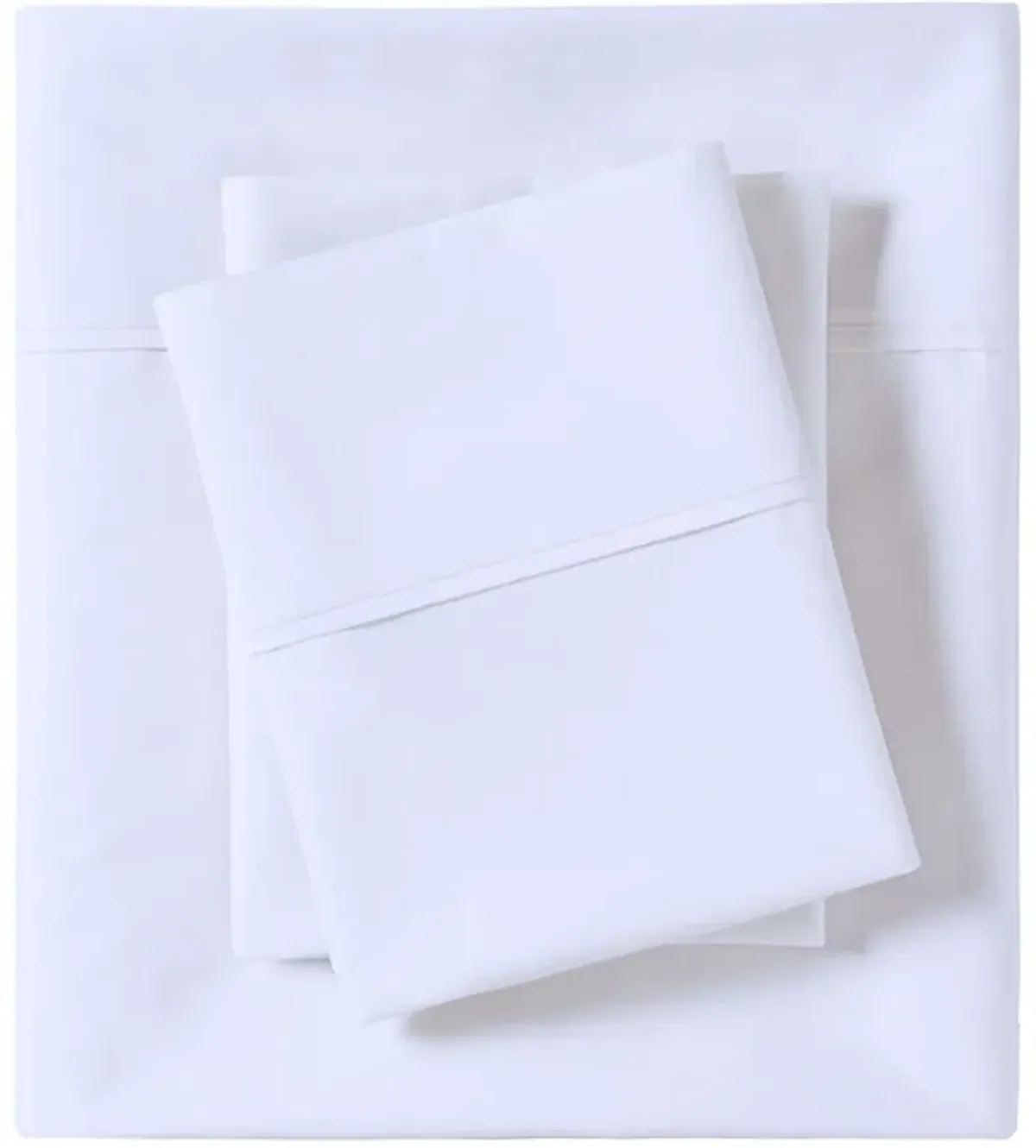 Olliix by Madison Park 3 Piece White Twin Peached Percale Cotton Sheet Set