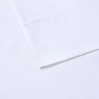 Olliix by Madison Park 3 Piece White Twin Peached Percale Cotton Sheet Set