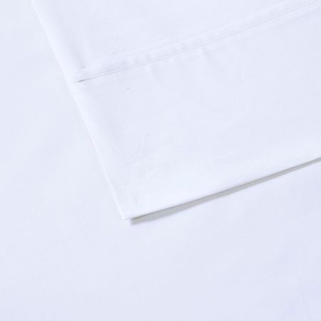 Olliix by Madison Park 3 Piece White Twin Peached Percale Cotton Sheet Set