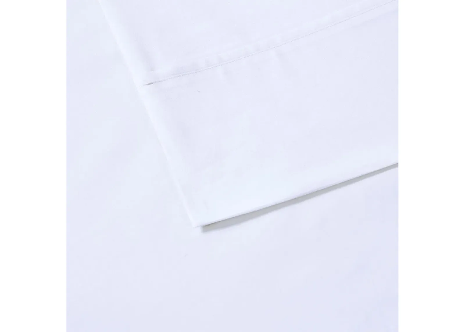 Olliix by Madison Park 4 Piece White Full Peached Percale Cotton Sheet Set