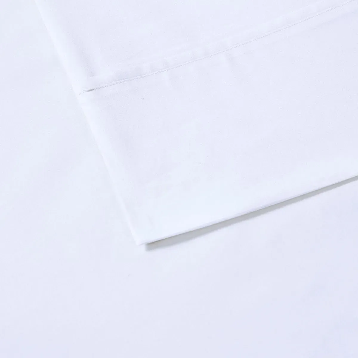 Olliix by Madison Park 4 Piece White Full Peached Percale Cotton Sheet Set