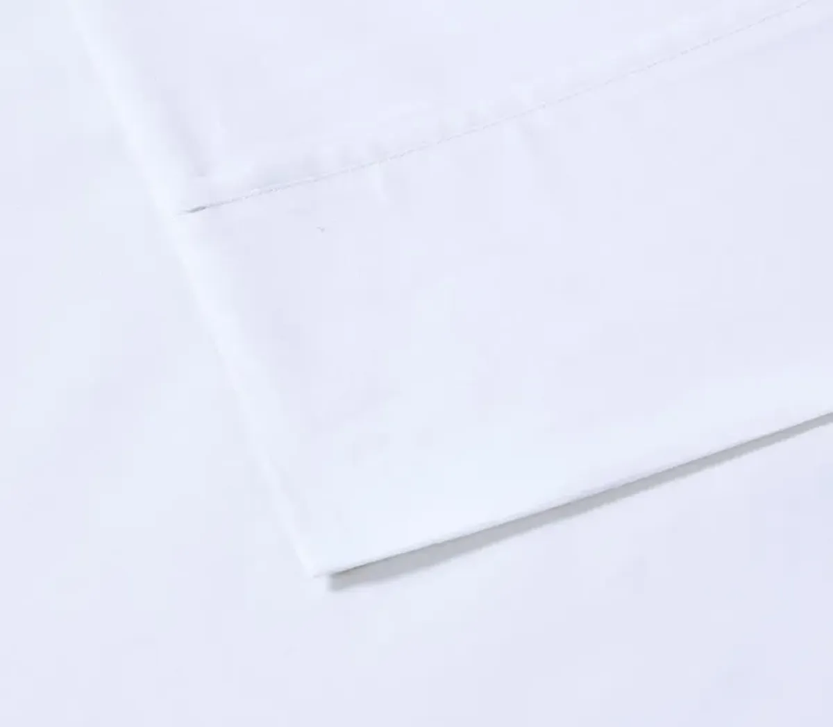 Olliix by Madison Park 4 Piece White Full Peached Percale Cotton Sheet Set