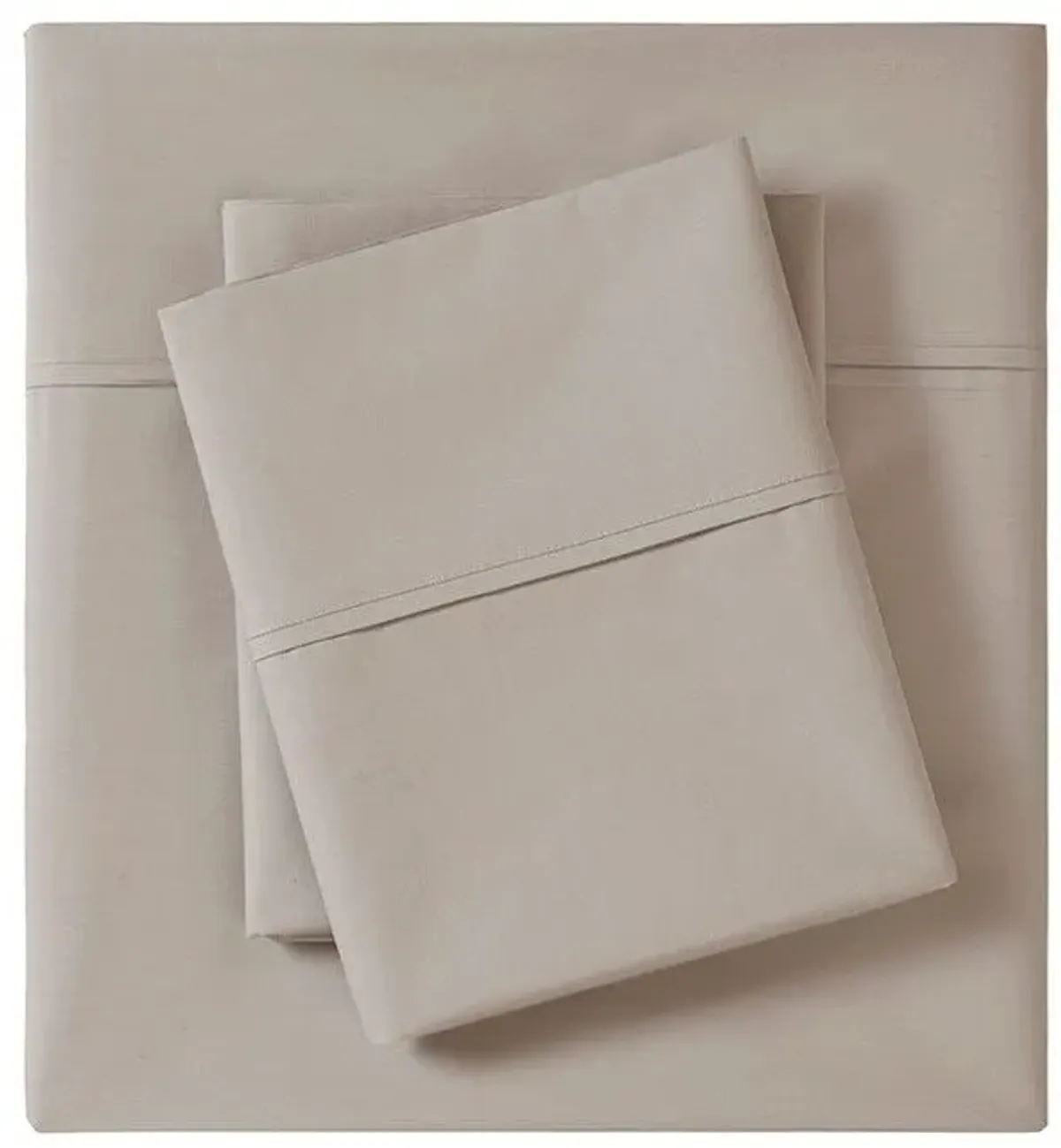 Olliix by Madison Park Khaki Twin Peached Percale Cotton Sheet Set