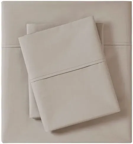 Olliix by Madison Park Khaki Queen Peached Percale Cotton Sheet Set