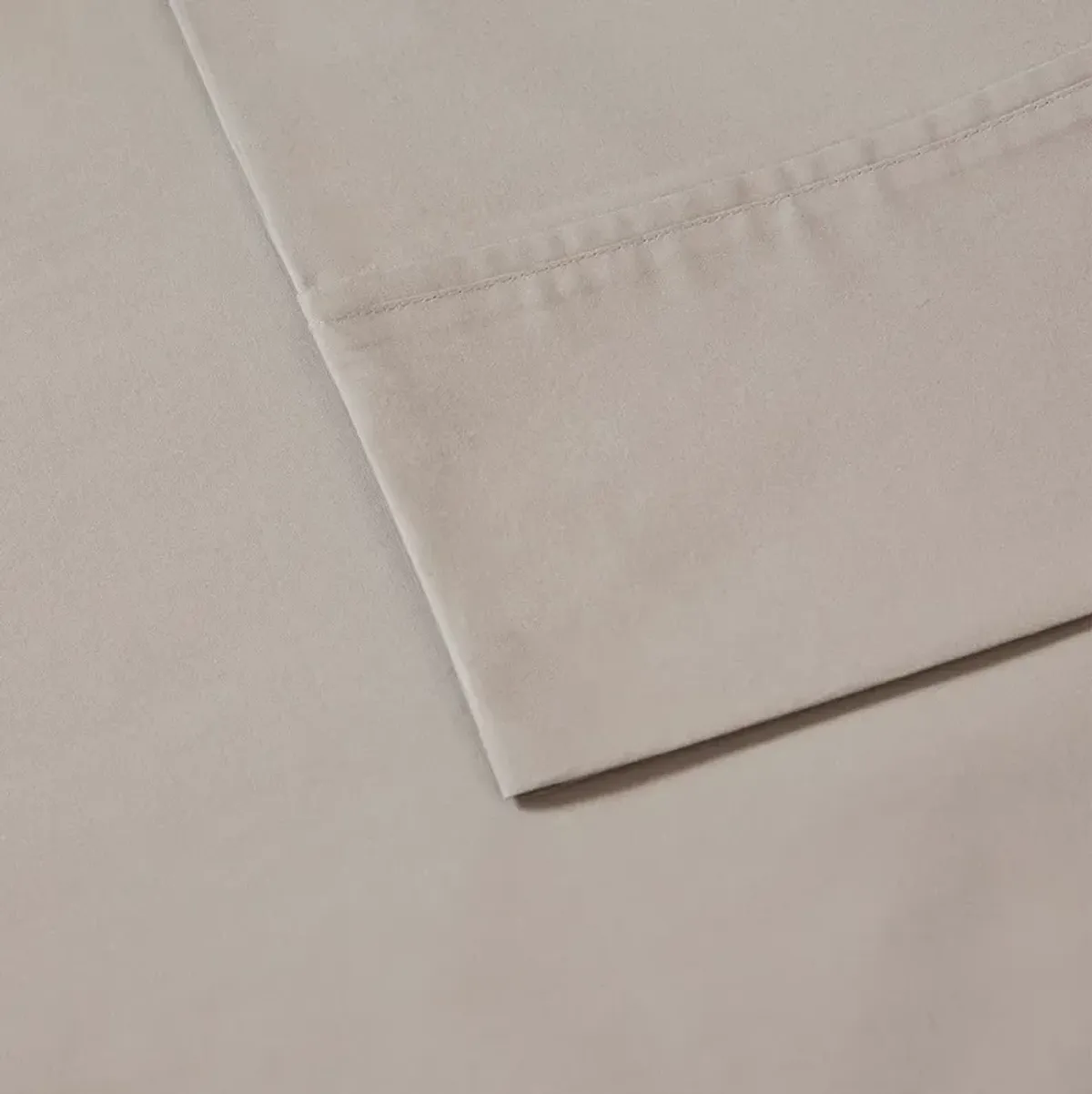 Olliix by Madison Park Khaki King Peached Percale Cotton Sheet Set