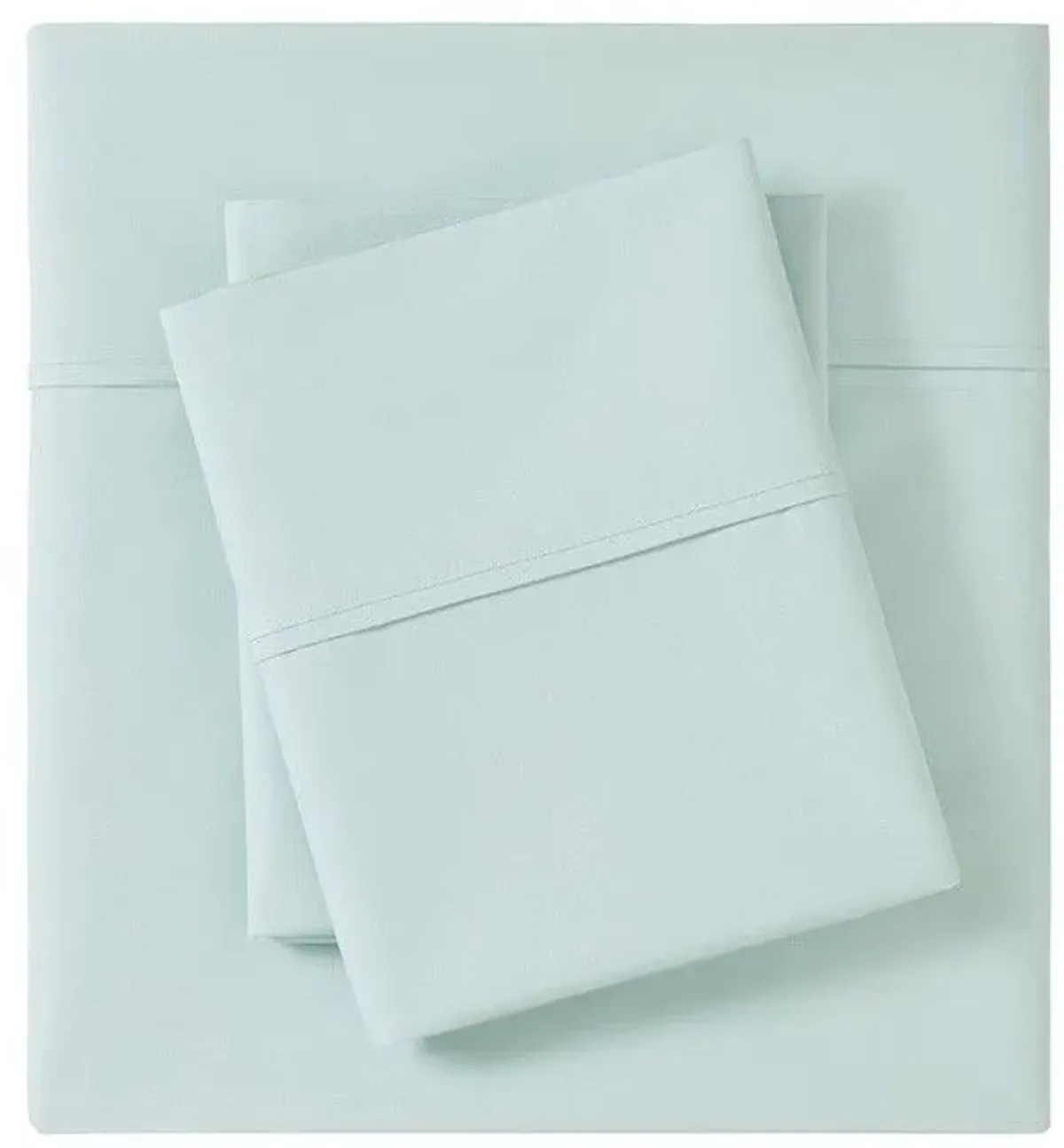 Olliix by Madison Park Aqua Queen Peached Percale Cotton Sheet Set