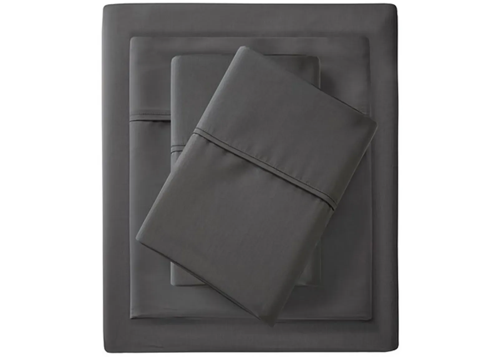 Olliix by Madison Park Charcoal Queen 1500 Thread Count Cotton Rich Sheet Set