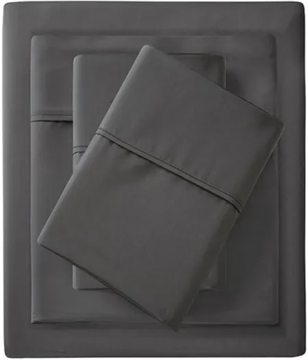Olliix by Madison Park Charcoal King 1500 Thread Count Cotton Rich Sheet Set