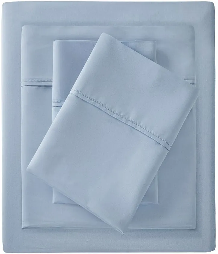 Olliix by Madison Park Blue California King 1500 Thread Count Cotton Rich Sheet Set